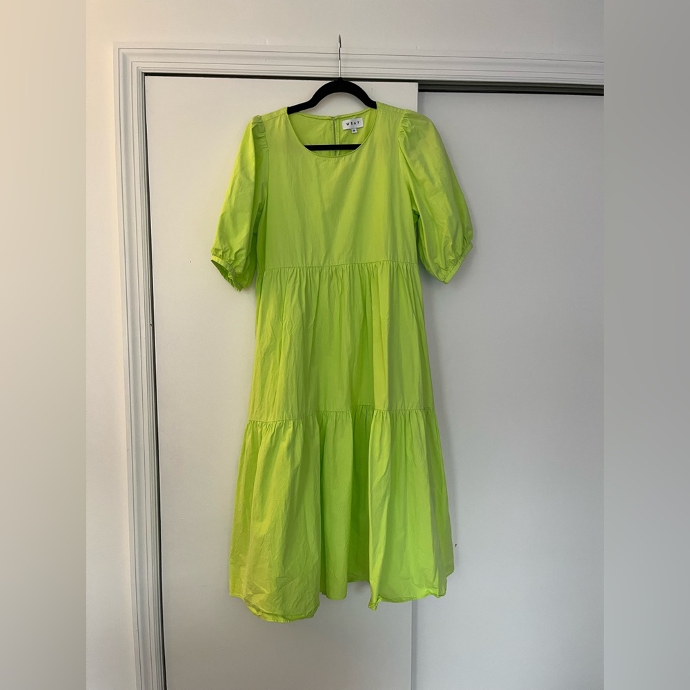 Wray puff sleeve midi dress
